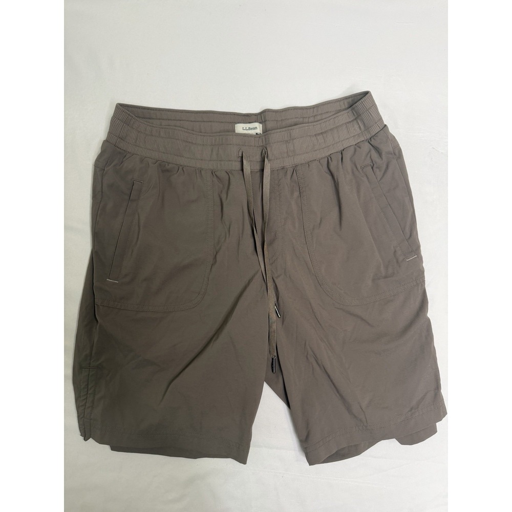L.L.Bean Vista Camp Bermuda Shorts Womens M Taupe UPF 50 Ripstop Hiking